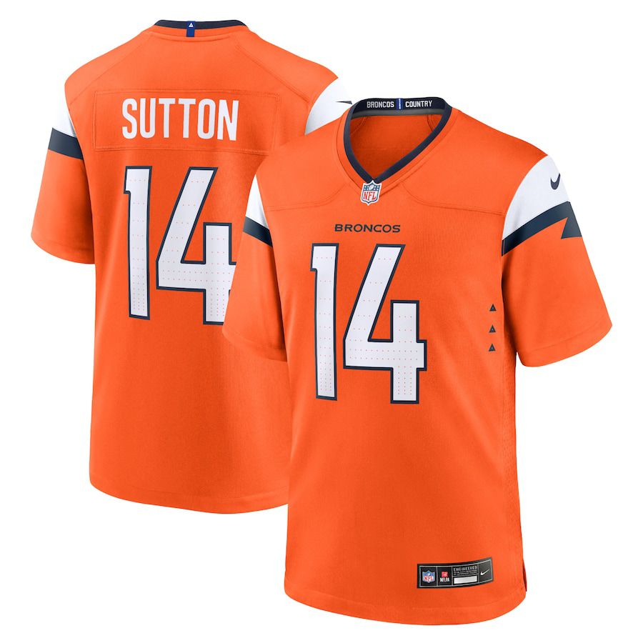 Men Denver Broncos 14 Courtland Sutton Nike Orange Game NFL Jersey